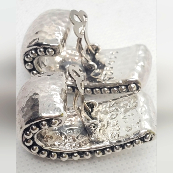 NWOT Sterline Silver SS 925 large Clip-on Hoops/earrings - Picture 4 of 6